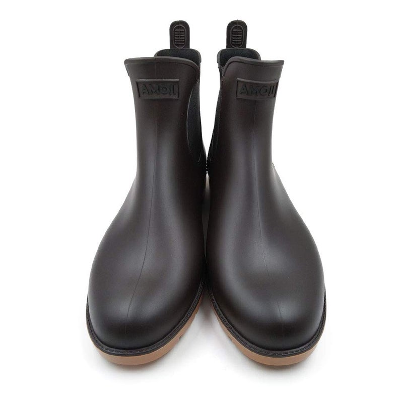 Amoji Unisex Chelsea Rain Boots Waterproof Ankle Boots Short Rainy Footwear 919 Brown 10.5 Women/8.5 Men - Image 5